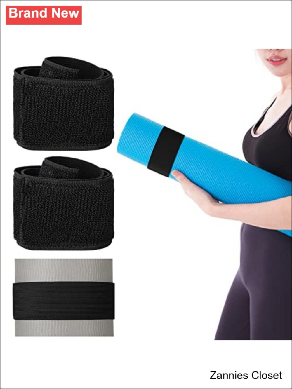 ✨ Yoga Mat Strap Bungee Band Nylon 4 Pc Storage Carry Organizer